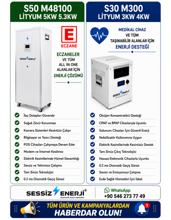 Sessiz S40 M800 Lithium Battery 4Kw 10.2kw